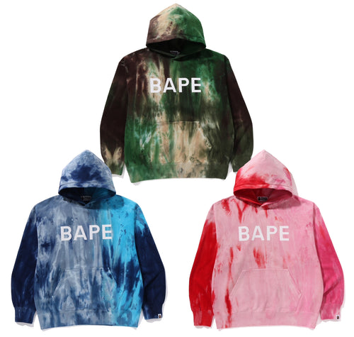 A BATHING APE ICE DYE RELAXED FIT PULLOVER HOODIE