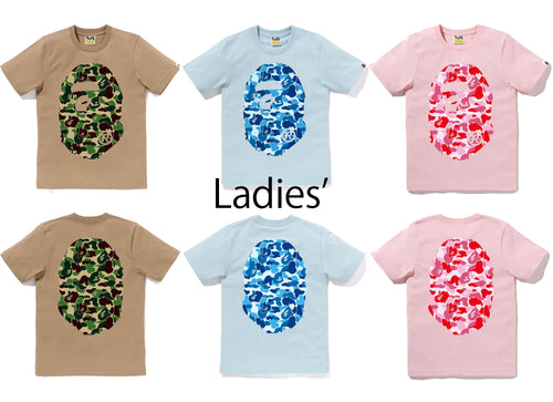 A BATHING APE Ladies' ABC CAMO BIG APE HEAD TEE