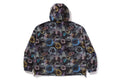 A BATHING APE FLORAL CAMO NYLON HOODIE JACKET