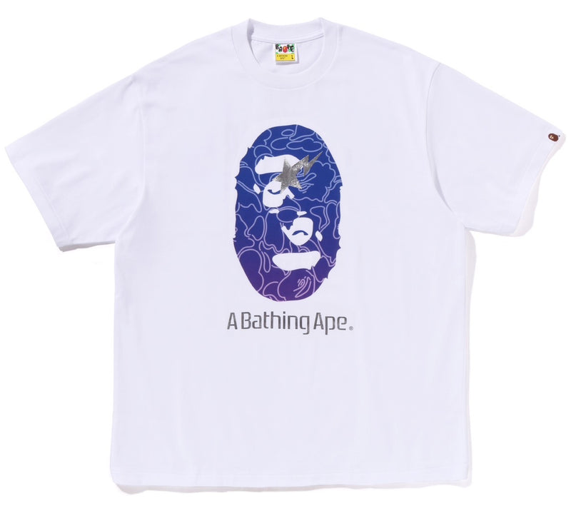 A BATHING APE LINE CAMO APE HEAD RELAXED FIT TEE