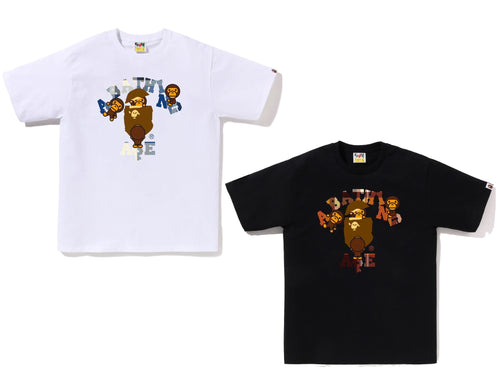 A BATHING APE BAPE CHECK COLLEGE MILO TEE