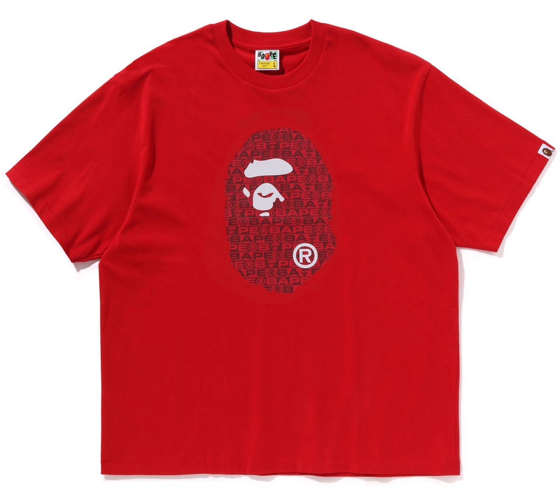 A BATHING APE LUX SPORT PATTERN APE HEAD RELAXED FIT TEE