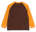 A BATHING APE BAPE KIDS MILO FACE RAGLAN L/S TEE