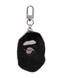 A BATHING APE APE HEAD FAUX FUR KEYCHAIN