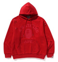 A BATHING APE DESTROYED COLLEGE RELAXED FIT LAYERED PULLOVER HOODIE