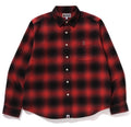 A BATHING APE ONE POINT OMBRE CHECK RELAXED FIT SHIRT