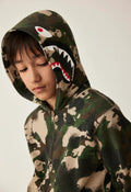 A BATHING APE BAPE KIDS MAP CAMO SHARK ZIP HOODIE