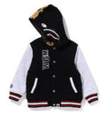 A BATHING APE BAPE KIDS MILO SHARK HOODIE SWEAT VARSITY JACKET