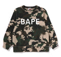 A BATHING APE BAPE KIDS MAP CAMO BAPE CREWNECK SWEATSHIRT