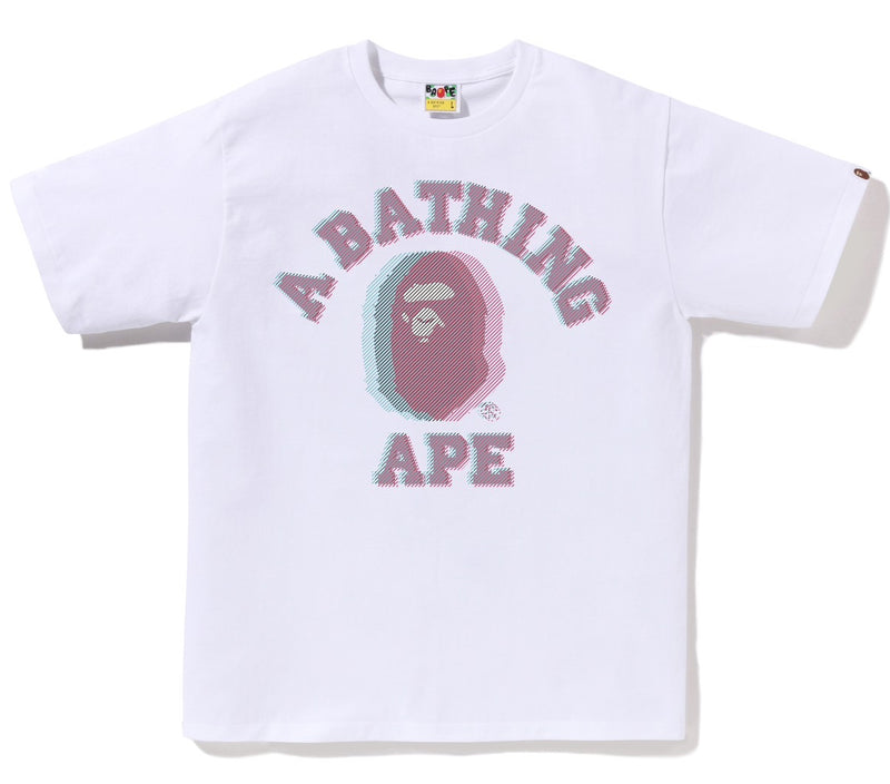 A BATHING APE GLITCH ART COLLEGE TEE