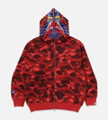 A BATHING APE BAPE x CLOT CAMO SHARK RELAXED FIT FULL ZIP HOODIE