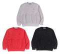 A BATHING APE GARMENT DYE ONE POINT RELAXED FIT CREWNECK SWEAT SHIRT