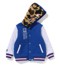 A BATHING APE BAPE KIDS MILO SHARK HOODIE SWEAT VARSITY JACKET