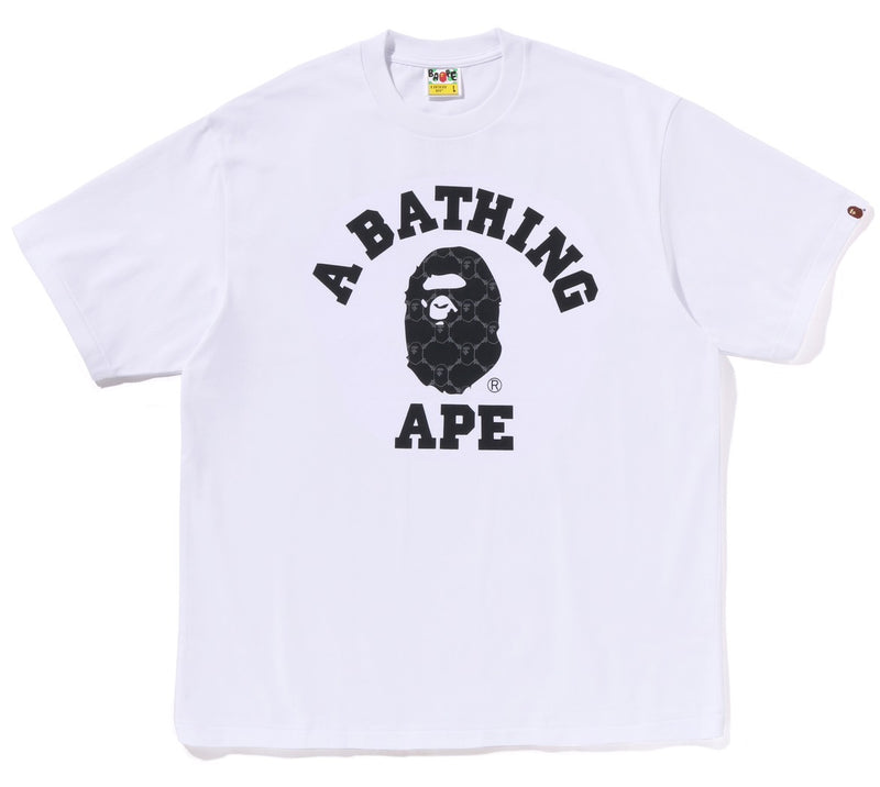 A BATHING APE COLLEGE MONOGRAM COLLEGE RELAXED FIT TEE