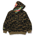 A BATHING APE BAPE x CLOT CAMO SHARK RELAXED FIT FULL ZIP HOODIE