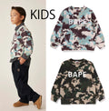 A BATHING APE BAPE KIDS MAP CAMO BAPE CREWNECK SWEATSHIRT