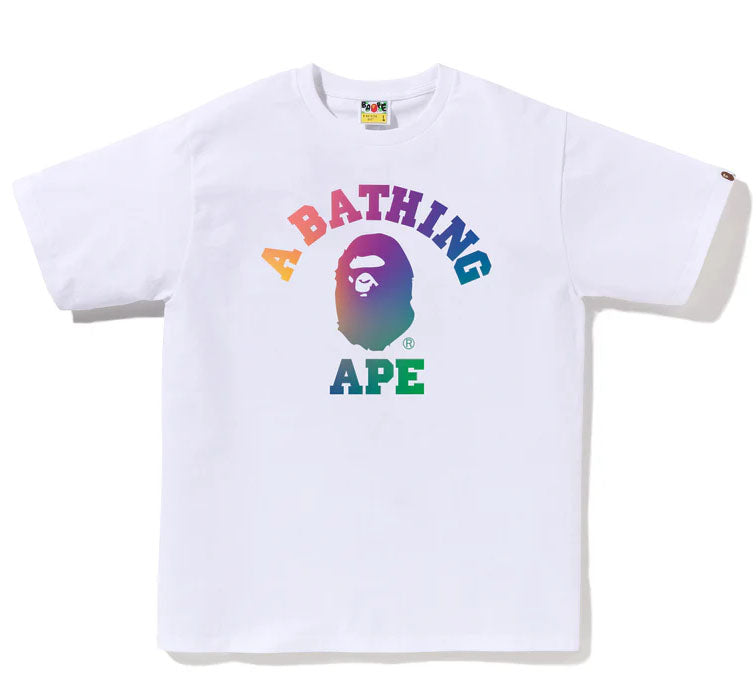 A BATHING APE COLLEGE GRADATION TEE ONLINE EXCLUSIVE