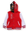 A BATHING APE BAPE KIDS MILO SHARK HOODIE SWEAT VARSITY JACKET