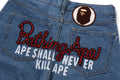 A BATHING APE BAPE CHAMPION REGULAR FIT DENIM PANTS