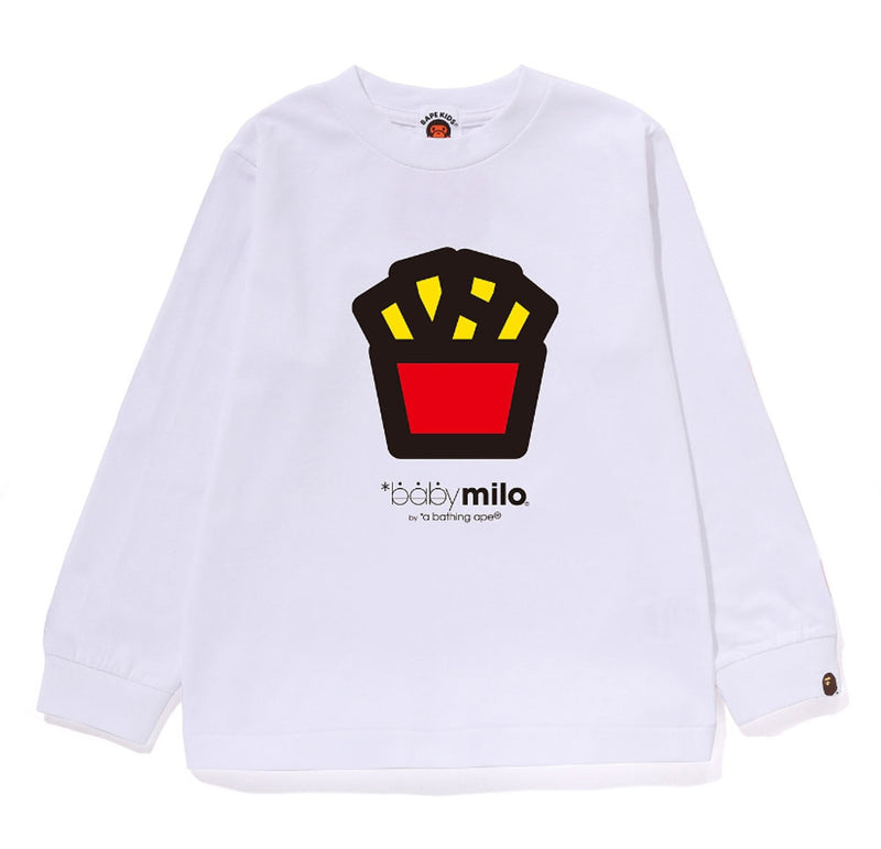 A BATHING APE BAPE KIDS MILO FRENCH FRIES LS TEE