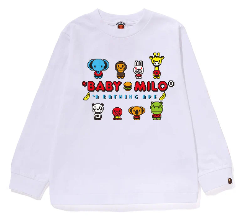 A BATHING APE BAPE KIDS MILO GAME FRIENDS LS TEE