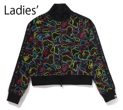 A BATHING APE Ladies' NEON CAMO JACQUARD TRACK JACKET