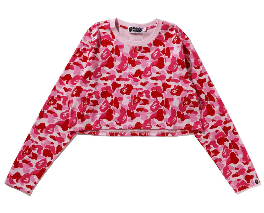 A BATHING APE Ladies' ABC CAMO CROPPED L/S TEE – happyjagabee store