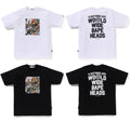 A BATHING APE BAPE FLYER PATTERN PRINT TEE