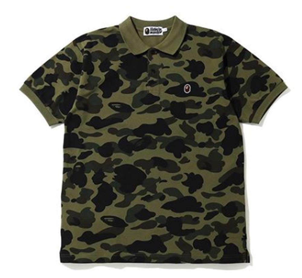 A BATHING APE 1ST CAMO ONE POINT RELAXED POLO – happyjagabee store