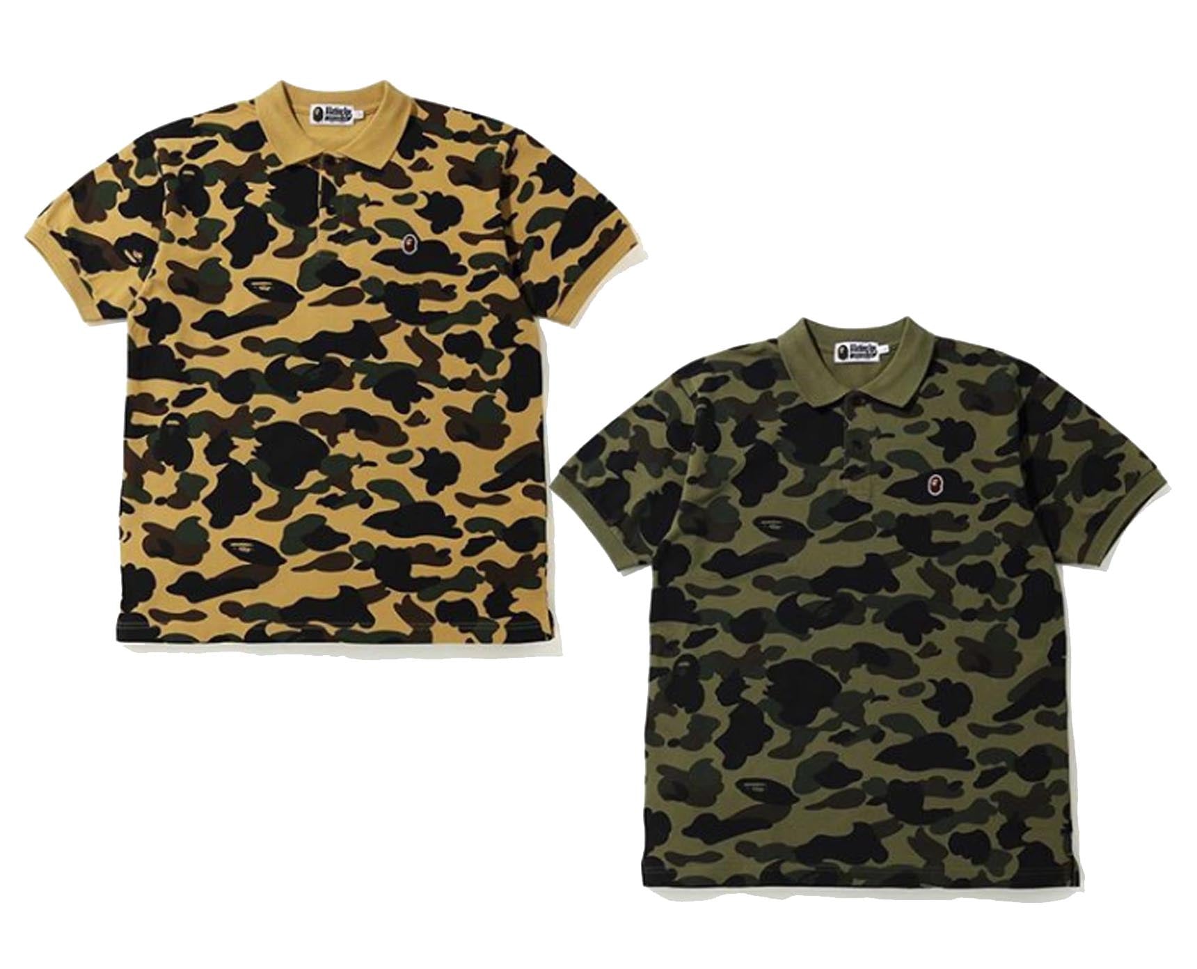 A BATHING APE 1ST CAMO ONE POINT RELAXED POLO