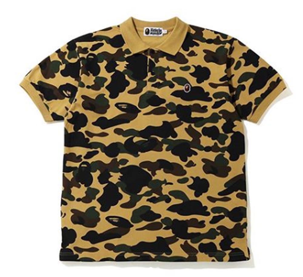 A BATHING APE 1ST CAMO ONE POINT RELAXED POLO