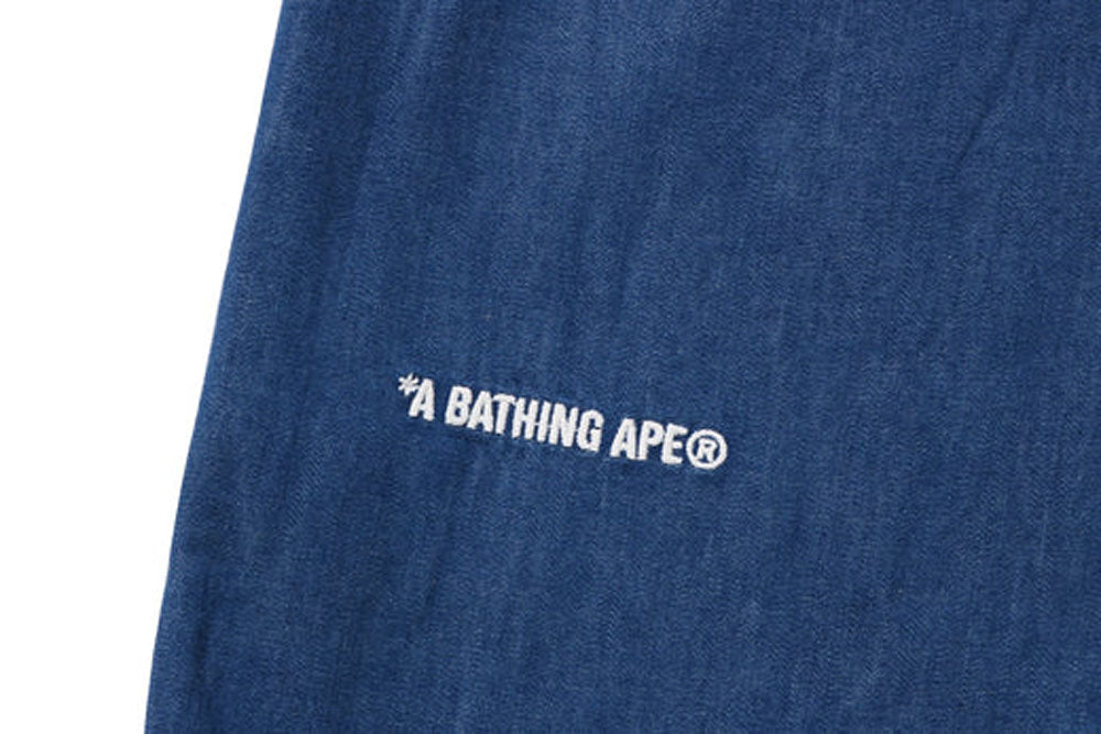 A BATHING APE APE HEAD ONE POINT DENIM SHIRT