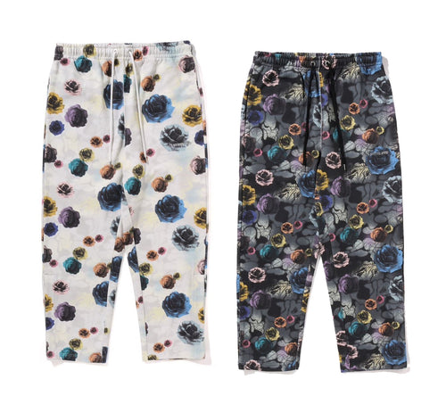 A BATHING APE FLORAL CAMO SWEAT PANTS