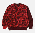 A BATHING APE BAPE x CLOT CAMO SHARK PATCHED RELAXED FIT CREWNECK SWEAT SHIRT