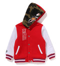 A BATHING APE BAPE KIDS MILO SHARK HOODIE SWEAT VARSITY JACKET