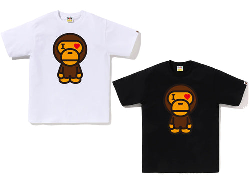 A BATHING APE HEART BABY MILO TEE