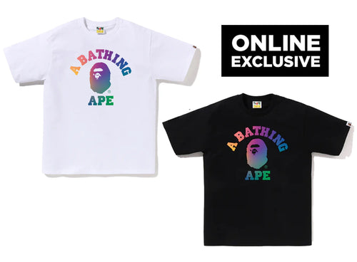 A BATHING APE COLLEGE GRADATION TEE ONLINE EXCLUSIVE