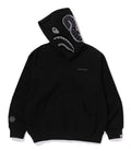 A BATHING APE SHARK LOGO RELAXED FIT PULLOVER HOODIE