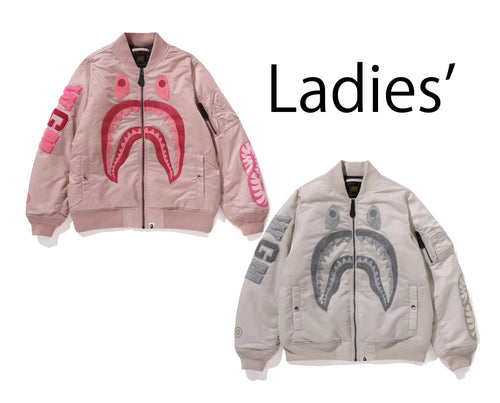 A BATHING APE Ladies' SHARK NYLON TWILL MA-1