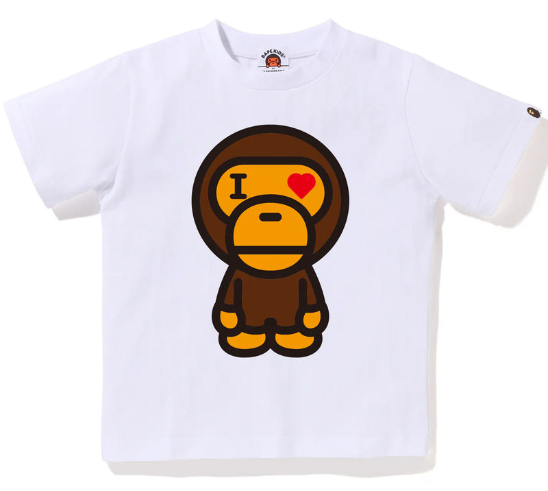 A BATHING APE BAPE KIDS HEART BABY MILO TEE