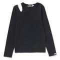 A BATHING APE Ladies' PIGMENT DYED CUT OUT RIB L/S TEE