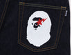 A BATHING APE STA APE HEAD REGULAR FIT DENIM PANTS