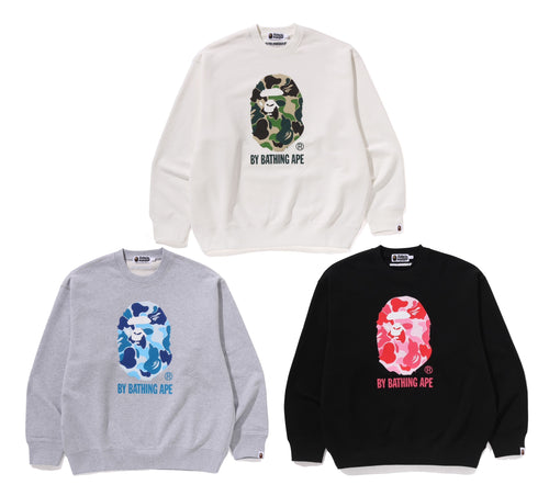 A BATHING APE ABC CAMO APE HEAD RELAXED FIT CREWNECK SWEAT SHIRT