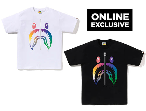 A BATHING APE GRADATION SHARK TEE ONLINE EXCLUSIVE