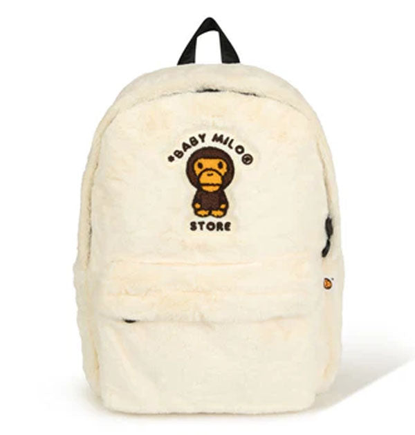 A BATHING APE - BABY MILO STORE BABY MILO FAUXFUR MEDIUM BACKPACK