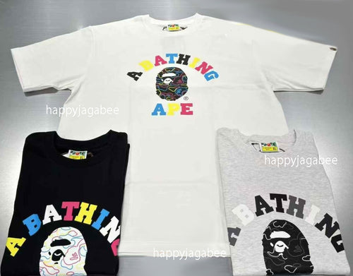 A BATHING APE NEON CAMO COLLEGE TEE