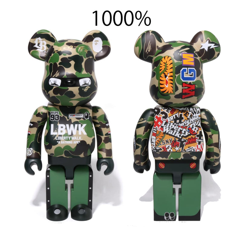 A BATHING APE BAPE x MEDICOM TOY LBWK x BAPE BE@RBRICK 1000% BEARBRIC