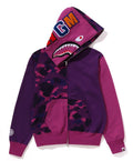 A BATHING APE Ladies' COLOR CAMO SHARK FULL ZIP HOODIE