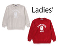 A BATHING APE Ladies' COLLEGE OVERSIZED CREWNECK SWEATSHIRT