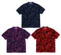 A BATHING APE COLOR CAMO LARGE APE HEAD RELAXED POLO SHIRT